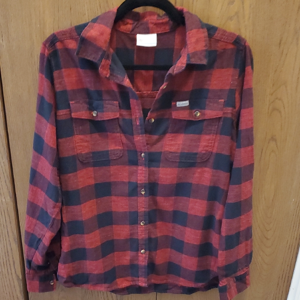 Columbia Red and Black Checkered Men's Shirt